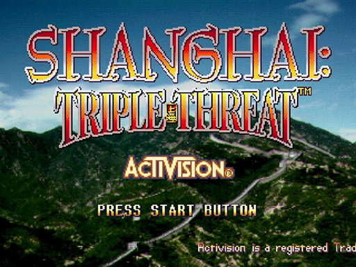 Shanghai Triple Threat title screen for Sega Saturn
